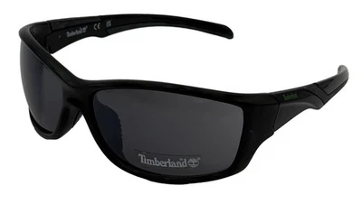 Gafas de sol Timberland para hombre negras brillantes rectangulares, plástico, lentes flash TB7150 1C Foto 1 de 4