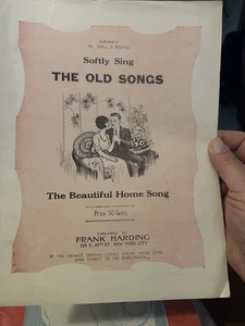 B 1922 Small NY Press Sheet Music SOFTLY SING THE OLD SONGS by Harding - Picture 1 of 2