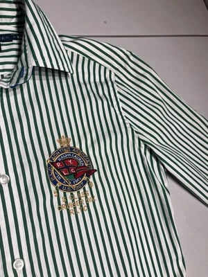 Camisa Ralph Lauren Para Mujer 4 Polo Verde Rayas Yate RLYC Blusa Top Algodón Foto 1 de 4