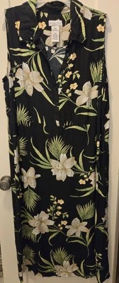 White Stag Black Floral Sleeveless Dress Size 20 - Image 1 of 3