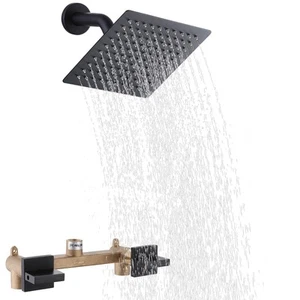 2 Handles Shower Faucet Set,Two Handle Shower with 8'' Stainless Steel Shower... - Picture 1 of 6