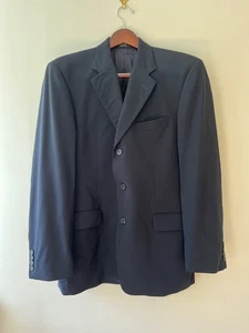 Hugo Boss Gr. 40R Schwarz Schurwolle Blazer Anzug Taschen hat einen MÄNGEL - Bild 1 von 14