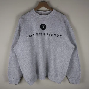 Vintage 90s Saks Fifth Avenue Luxury Department Store Sweatshirt Gray XL 25,5x25 - Bild 1 von 20