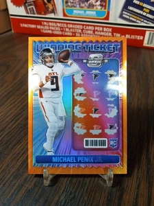 2024 Contenders Optic Michael Penix Jr. RC Winning Ticket Orange SSP /50 - Picture 1 of 6