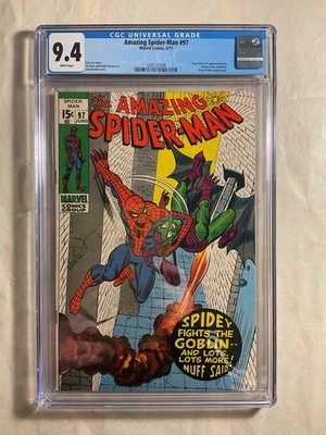 Amazing Spider-Man #97 Drug Story Green Goblin Appearance CGC 9.4 Marvel 1971. - Image 1 of 3