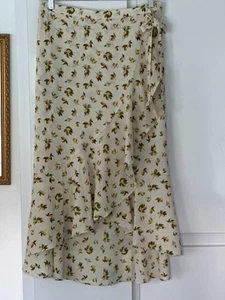 Maxi falda de crepé con volantes marfil/amarillo talla grande MAX STUDIO - Imagen 1 de 9