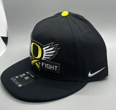 NEW Oregon Ducks On-Field Adult Size: 7 3/8 Nike Pro Hat Flight + Fight Cancer - Image 1 of 4