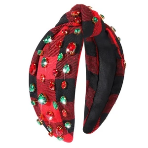 Christmas Headband for Women Holiday Christmas Accessories Beaded Xmas Bow Tr... - Bild 1 von 8