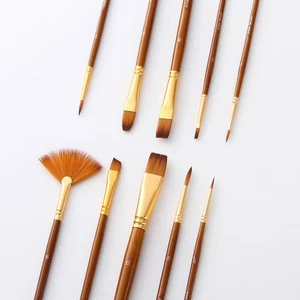 10pcs Paint Brushes Set Kit Artist Paintbrush Multiple Mediums Brushes With - Picture 1 of 8