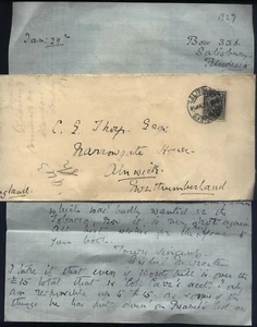 1927 SÜDRHODESIEN 2d SALISBURY nach ALNWICK mit Brief von Sybil M Craster - Bild 1 von 1