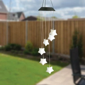 Solar Powered Lighted Color-Changing Celestial Stars Garden Dangler Mobile - Picture 1 of 5