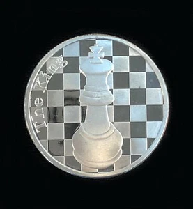 The King - 1 Troy Oz .999 Silver Round Chess Coin - 1 9/16" Dia. - Picture 1 of 2
