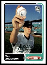 2003 Topps Total 606 Wes Anderson   Florida Marlins  Baseball Card