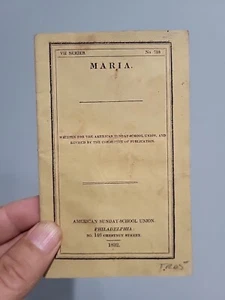 1832 "Maria" American Sunday-School Union Tract Philadelphia Religion booklet - Picture 1 of 6