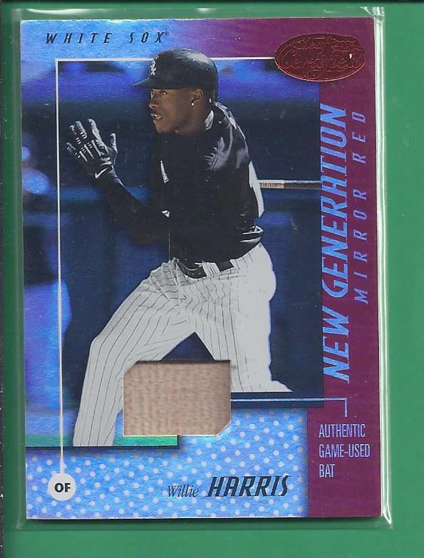 2002 Leaf Cerified  Mirror Red Game Used Bat WILLIE  HARRIS white sox #174 - Image 1 of 1