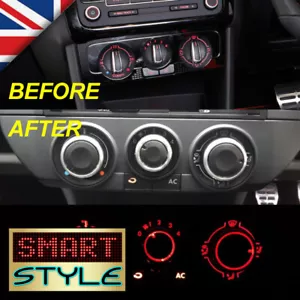 SmartStyle Aluminium Heater Dash Knobs Buttons for VW Polo MK4/MK5 9N 9N3 6R etc - Picture 1 of 5