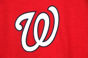 Washington Nationals Elastic T-Shirt McDonalds LARGE Red Baseball MLB - Picture 1 of 5