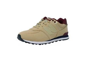 New Balance 574 Big Kids Running Shoes Sneakers KL574A5G - Tan/Burgundy - Picture 1 of 6