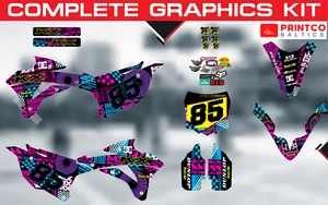 Kawasaki KX KXF 65 85 250 450 2013-2025 complete graphics kit 21 mil - Picture 1 of 9