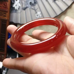 Genuine Natural Hetian Red Jade Gemstone Lady Bangle Inner Diameter 57mm - Picture 1 of 7