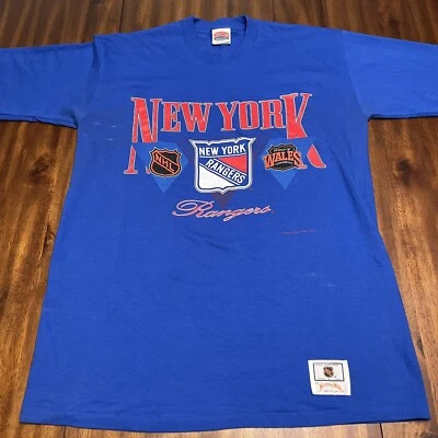 Camisa vintage NUTMEG 1992 STANLEY CUP NEW YORK RANGERS puntada única XL Foto 1 de 4