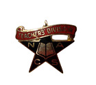 Vintage NASC Teachers Division Enamel Star and Book School Lapel Vest Pin 3/4"
