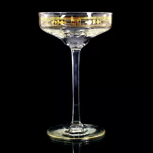 Champagnerschale aus farblosem Glas mit Golddekor, Theresienthal, 1905 - Bild 1 von 6