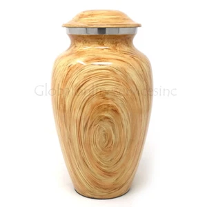 Beautiful Adult Aluminum Urn With Nickel Band for Human Cremation Ashes Uk - Picture 1 of 6