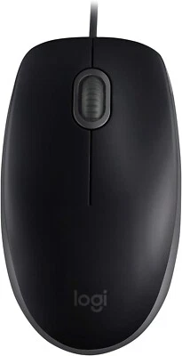 Logitech B110 Wired USB Mouse, Silent Buttons, Comfortable Full-Size Use Design, - Image 1 of 4