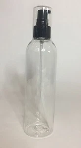 200 ml PET Klar Kunststoff Große Boston Flasche & Schwarze Creme Pumpe + Überkappe JEDE MENGE - Bild 1 von 2