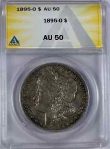 1895 O Morgan Silver Dollar ANACS AU-50 - Picture 1 of 4