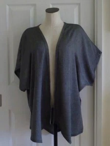 Tienda Ho Lagenlook Navy-Gray Moroccan Cotton Open Slouch Vest Topper OS 54B EUC - Picture 1 of 11