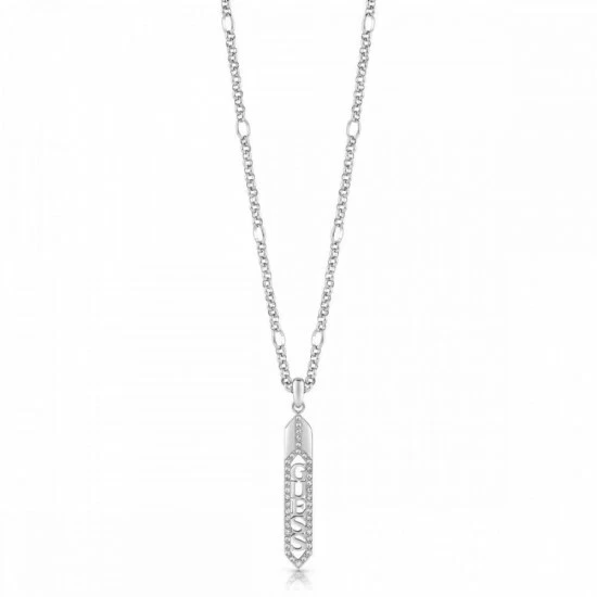 Collana Guess UBN29105 Donna Silver Guess Misura 45 Bigiotteria Nuovo - Immagine 1 di 1