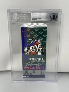 Ken Griffey Jr Signed 1998 Home Run Derby Champion Ticket Beckett Auto L2 - Picture 1 of 2
