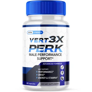 Vert3X Perk Male Pills Advanced Vitality Support Formula Supplement 60 Capsules - Picture 1 of 13