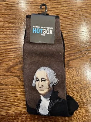 Hotsox Famous Artist Series Hombres George Washington Crew Calcetines Talla 10-13 Foto 1 de 3