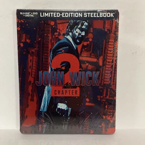 John Wick Chapter 2 Blu-Ray DVD Limited Edition Exclusive Steelbook NEW SEALED - Picture 1 of 2