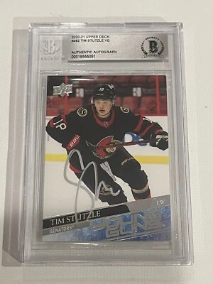 Tim Stutzle Signed UD Upper Deck Young Guns Card IP RC Slabbed Beckett BAS COA a - Image 1 of 2