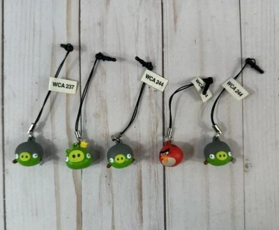De Colección Angry Birds Teléfono Celular Cuelga Dije Audio Jack Enchufe Cubierta, Lote de 5 Foto 1 de 4