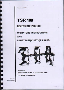 Libro de instrucciones y piezas ilustradas de arado reversible Ransomes "TSR 108" - Imagen 1 de 1