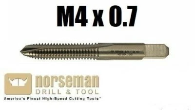 M4 x 0.7 Metric 2FL Spiral Tap High Speed Steel BEST QUALITY Norseman 60104