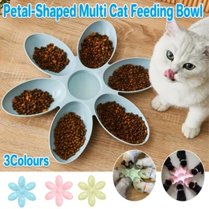 Multi Cat Feeding Bowl Petal Design Kitten Milk Bowl Puppy Dog Food Water Dish - Picture 1 of 18