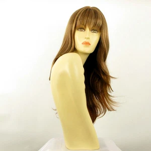 Perruque femme longue Châtain Cuivré Méché Blond Clair KENTA 6BT27B - Imagen 1 de 8