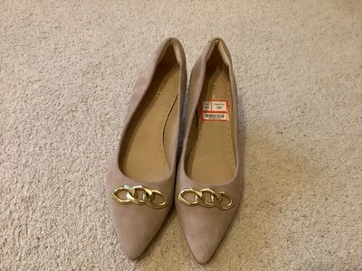 Clarks Ladies Violet Praline Suede Court Shoes Size UK 5.5D - Image 1 of 4