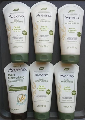 Pack de 6 limpiadores faciales hidratantes diarios Aveeno, 5 fl. oz cada uno para piel seca Foto 1 de 2