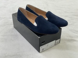 J.Crew Addie Wildleder-Halbschuhe Damengröße 8,5 marineblau – Stil 09141, neu im Karton mit Mängeln - Bild 1 von 22