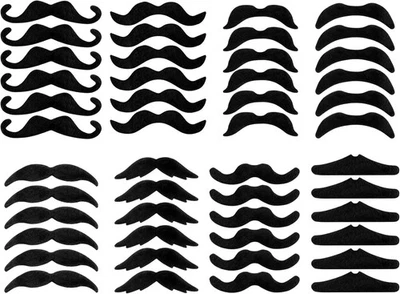 48 Piezas Falsos Bigotes Carnaval Autoadhesivo Novedad Falsa Barba Fiesta Suministros Foto 1 de 4
