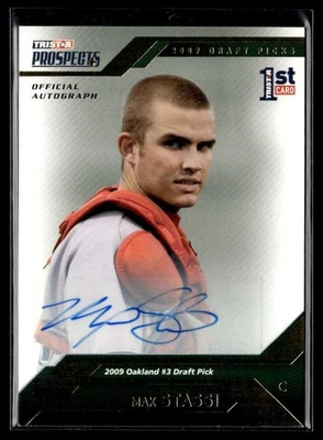 2009 TriStar Prospects Plus Autographs Gold Max Stassi Auto 03/50 Oakland - Image 1 of 2