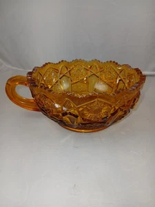 L. E. Smith Bernsteinfarbene Schale mit Henkeln - Bild 1 von 8