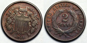 1865 Two Cent Piece - Picture 1 of 1